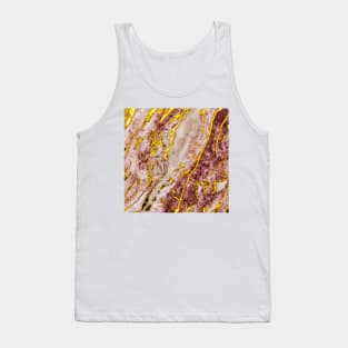 Pink and Golden Marble Texture Tank Top